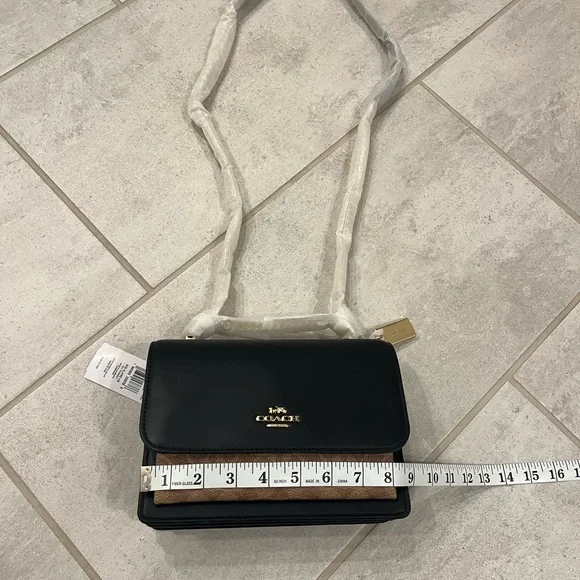 Coach Klare Crossbody Bag in Signature Canvas and Black Leather Purse CV978 - Picture 14 of 16